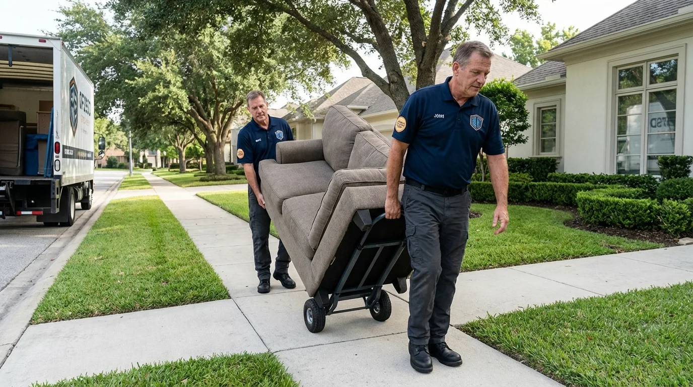 Local residential moving crew loading furniture in Royalston, MA